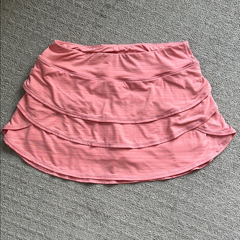 Ideology Morning Glory Skirt Ruffled Tennis Skort Pink Marl Women’s Large